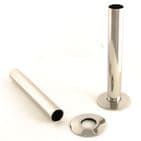 Cast Iron Radiator Pipe Shrouds 130mm in Chrome